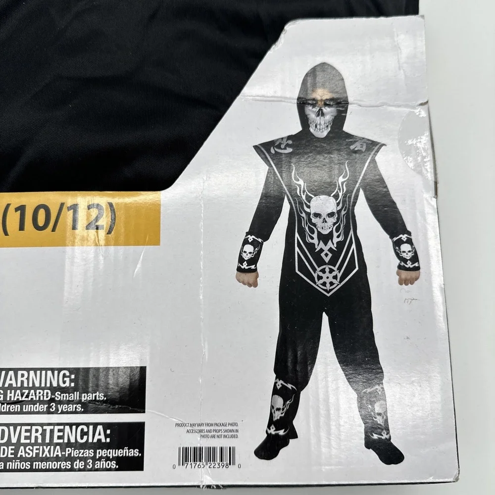 Fun World Silver Skull Ninja Halloween Costume Multicolor Size Boys L (10/12)‎